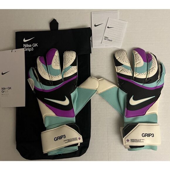 Nike FB2998-010 Unisex Sz 8 GK Grip 3 Goalkeeper Soccer Gloves - Picture 1 of 5